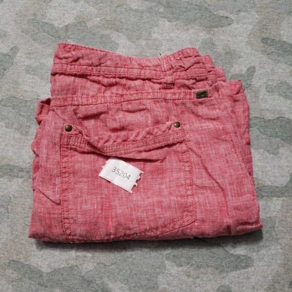 Horny Toad Skirt Womens 6 Red Linen Pockets Drawstring - Picture 10 of 10